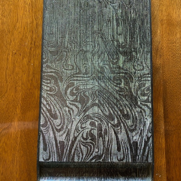 Vintage Vanity tray clear plastic encasing Gold Silver lamé brocade textile - Picture 4 of 7